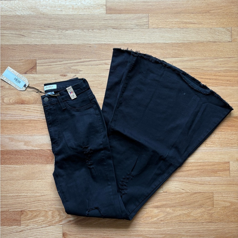 Zara Black Flare Wide Leg Jeans